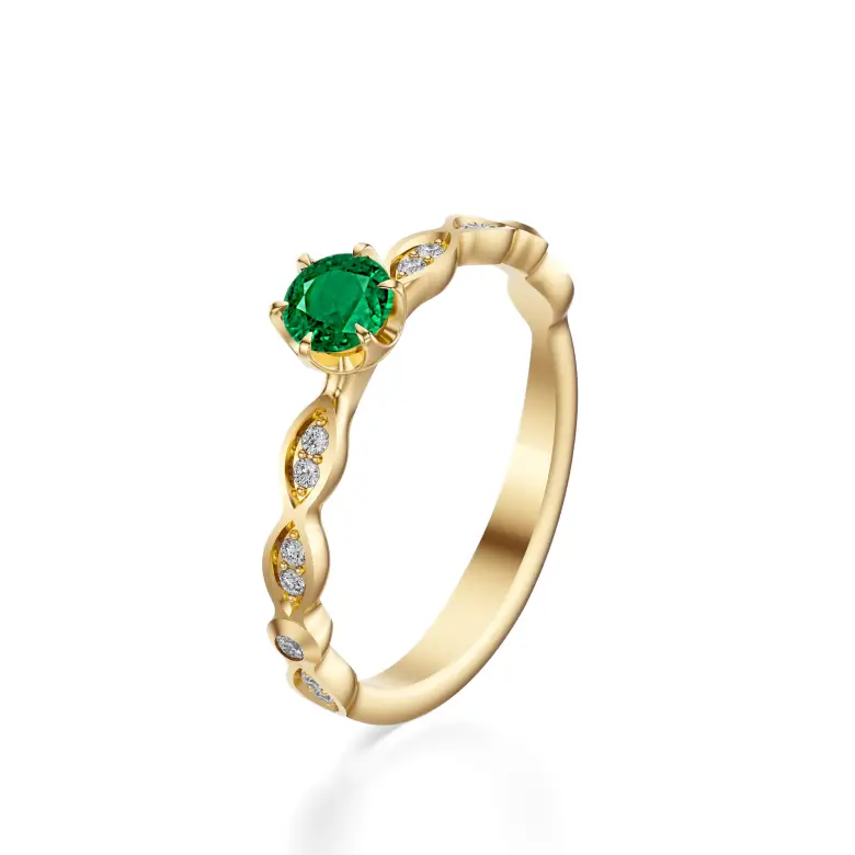 Pierścionek zaręczynowy z szmaragdem AJPZ_038